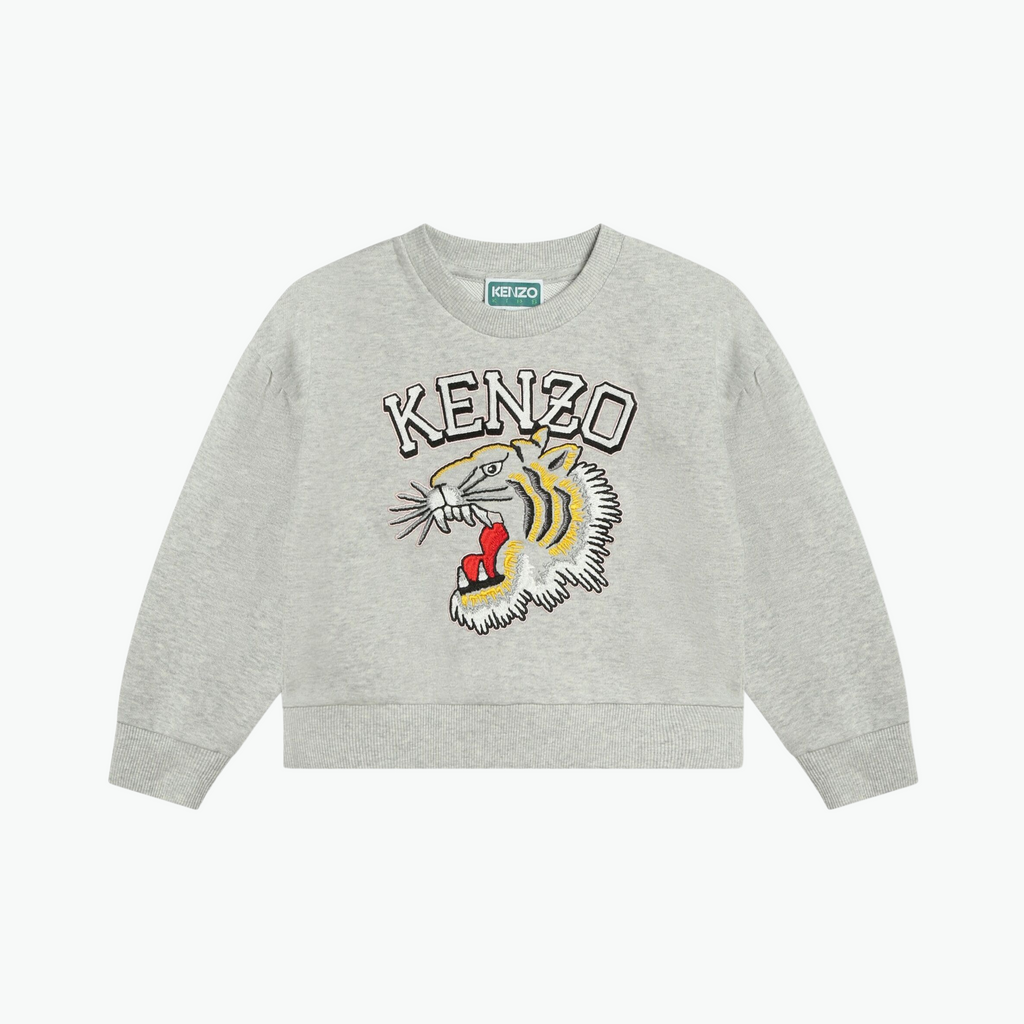 Kenzo Kotora Embroidered Cotton Sweatshirt In Grey