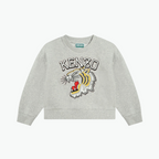 Kenzo Kotora Embroidered Cotton Sweatshirt In Grey
