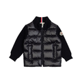 Moncler Kids Quilted Knit Cardigan in Black