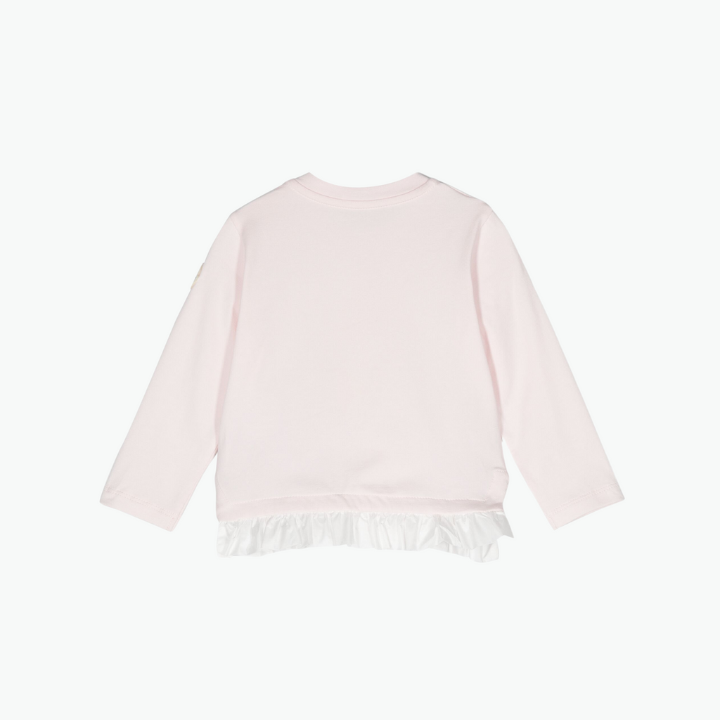 Moncler Kids Pink Cotton Blend Long-Sleeve T-shirt