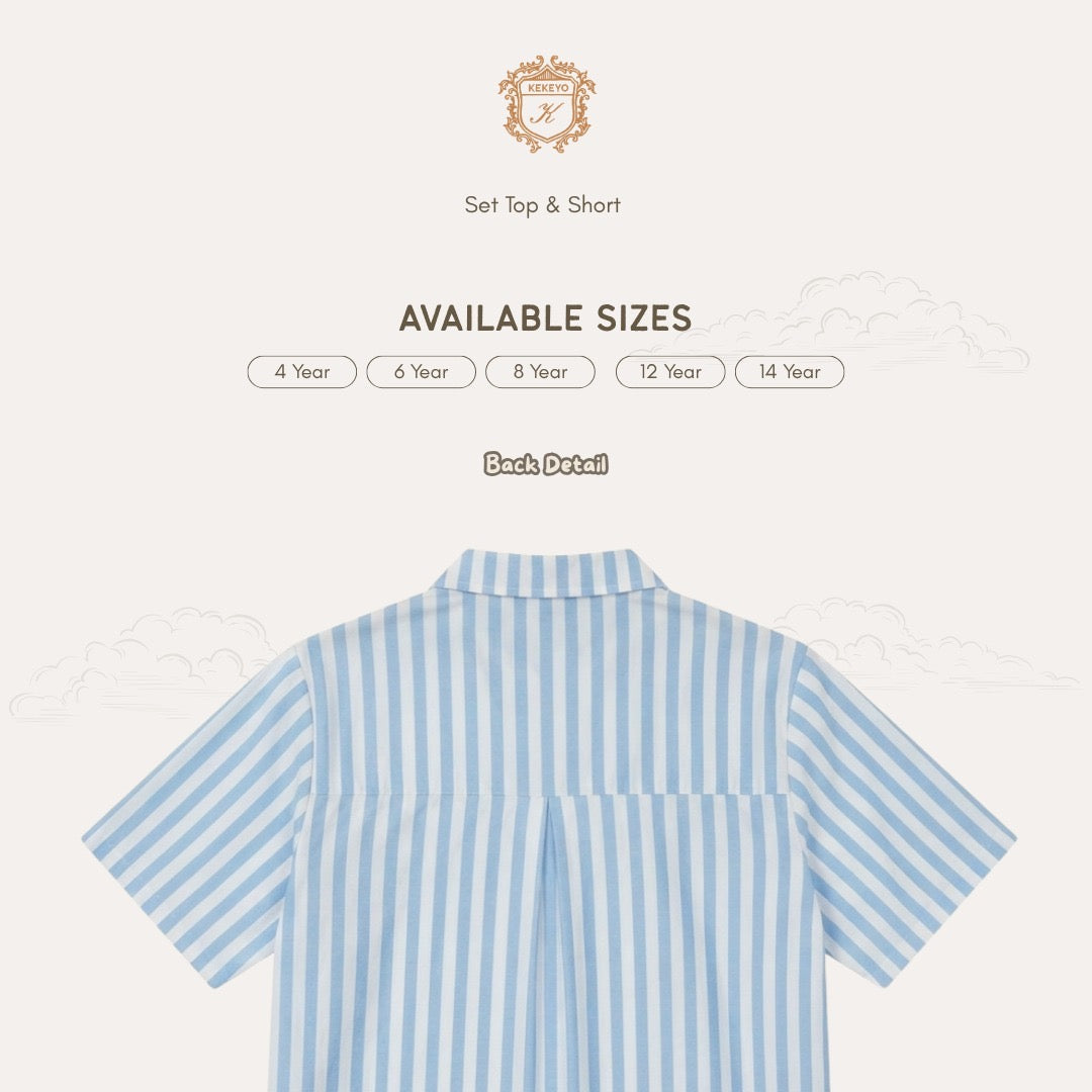 Kekeyo Zayon Blue Short-Sleeve Shirt & Shorts Set