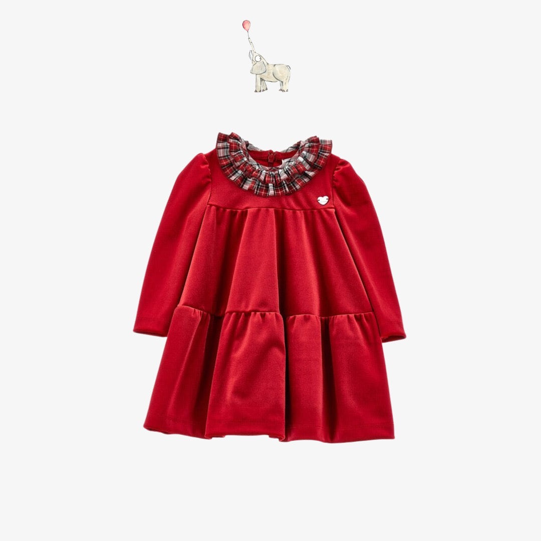 Monalisa Tartan Collar Chenille Dress | 9M