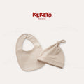 Kekeyo 2-in-1 Baby Set (Hat & Bibs) 0-3M Newborn | Cream Series