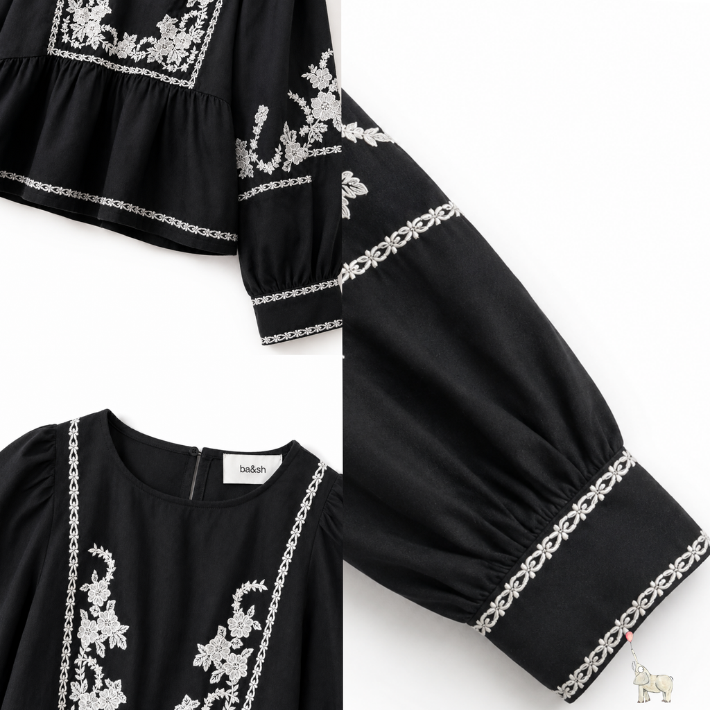 ba&sh Top Only Black S
