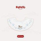 Kekeyo Baby Bibs - White Floral Vine Rocking Horse Motif