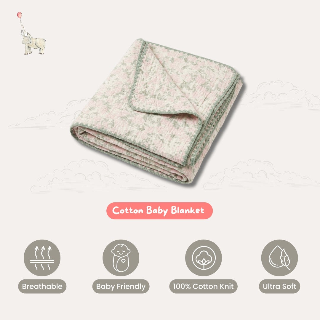 KEKEYO Autumn Blush Pink Blanket Cotton
