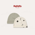 Mother Choice Baby Cotton Cap Beanies - Pack of 2 | Green Off-White Series