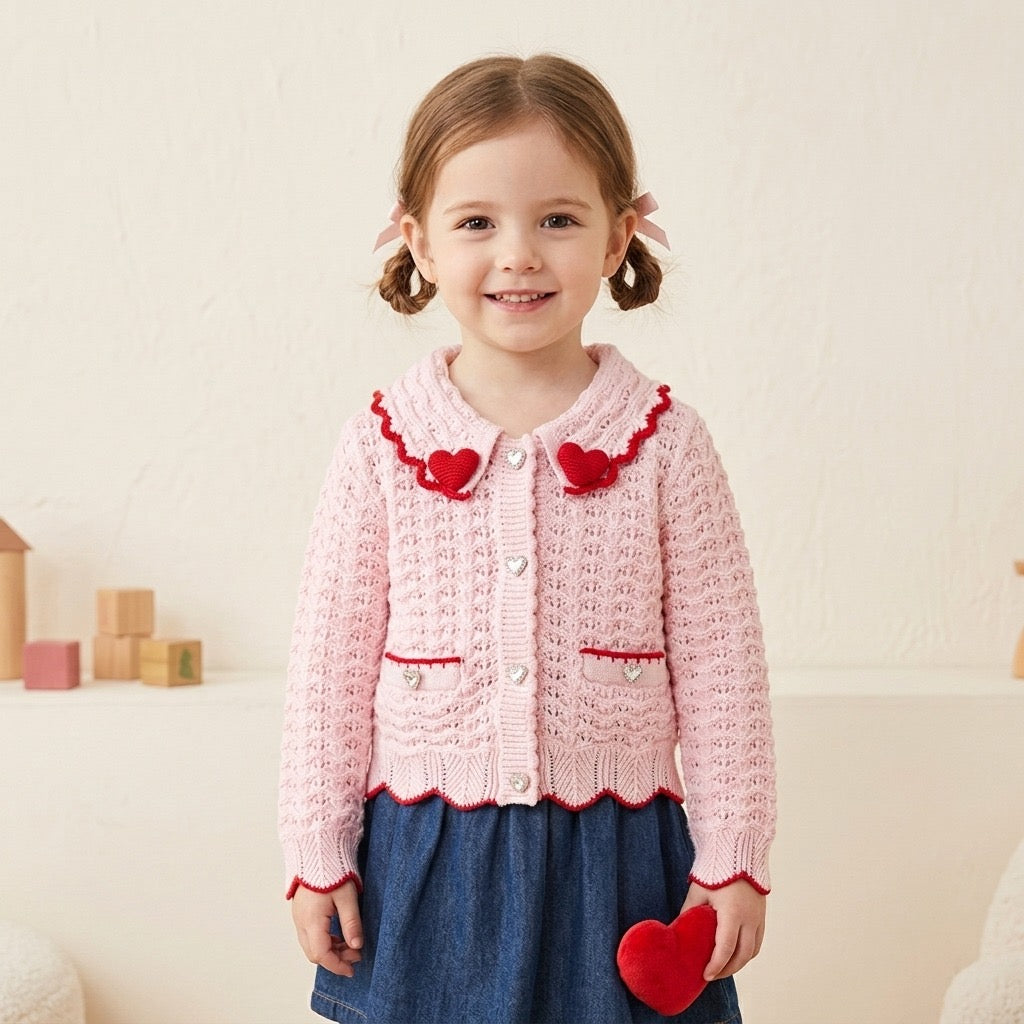 Self Potrait Embroidered Cotton Blend Cardigan | 4-5Y