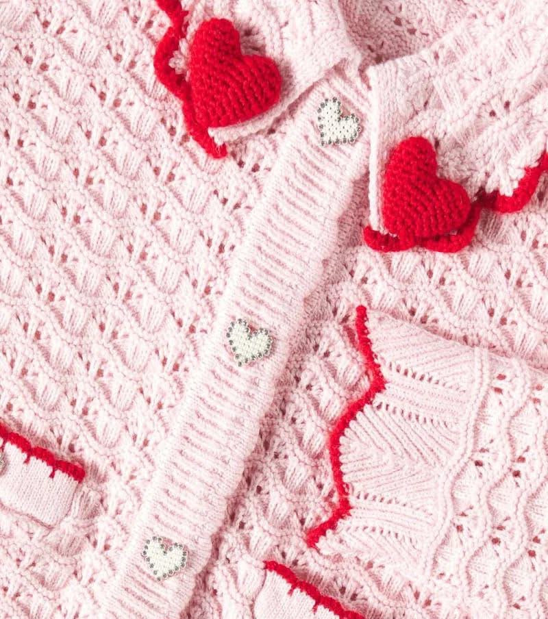 Self Potrait Embroidered Cotton Blend Cardigan | 4-5Y