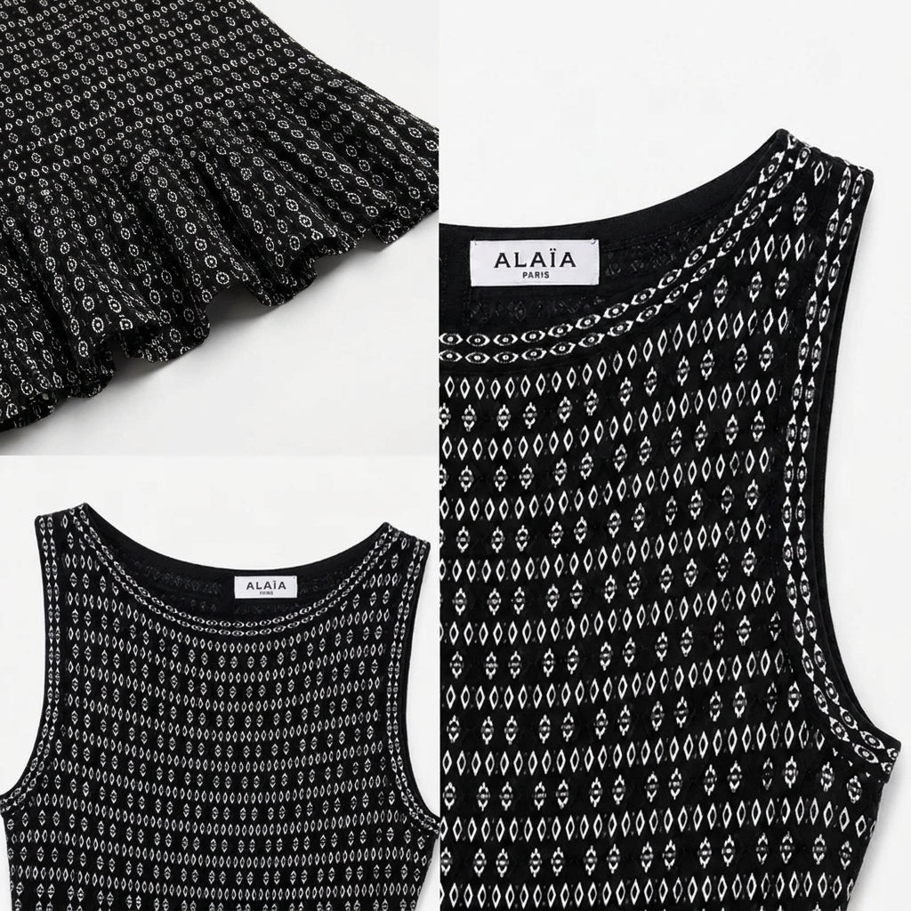 ALAÏA Midi Dress Black Size L