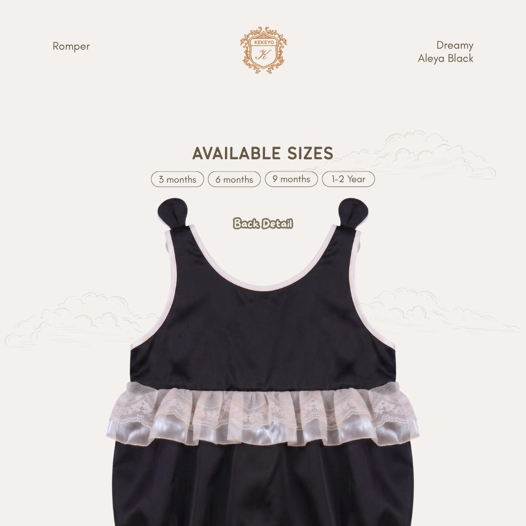 Kekeyo Romper Aleya Black | 3M 6M 9M 1/2Y
