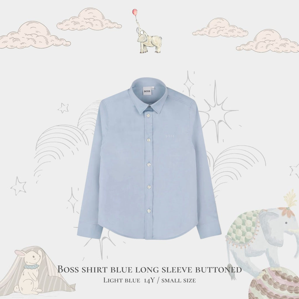 Boss Shirt Blue Long Sleeve