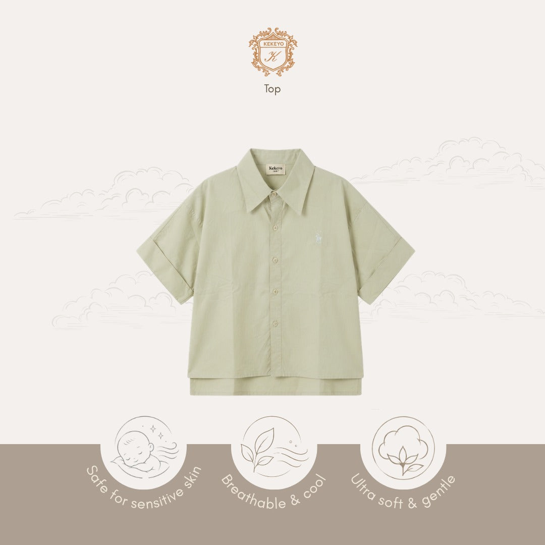 Kekeyo Short Sleeve Shirt 8Y | Sage Green