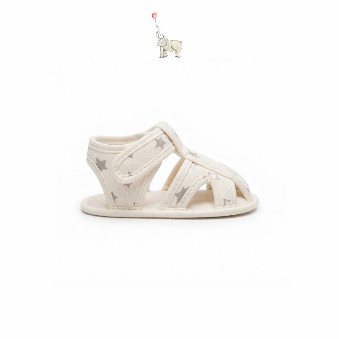 Mammyeve Baby Sandals Shoes 1Y | Cream Star Pattern