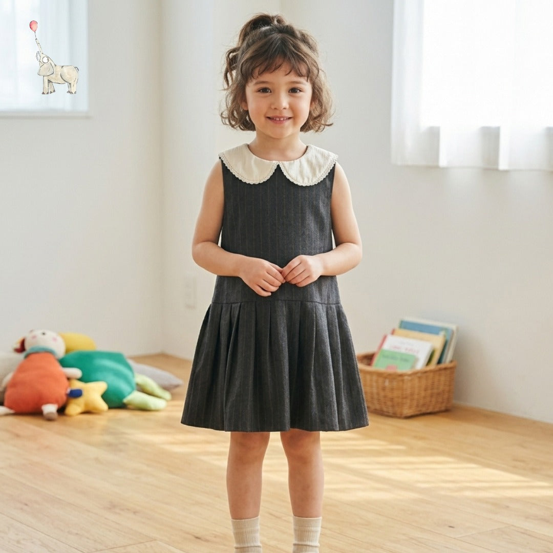 Kekeyo Dress & Hairpiece Spiece Dark Grey | 4Y 6Y