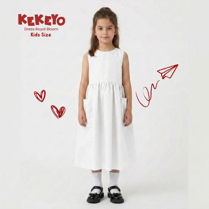 Kekeyo Dress Royal Bloom White | 8Y 10Y 12Y S M L