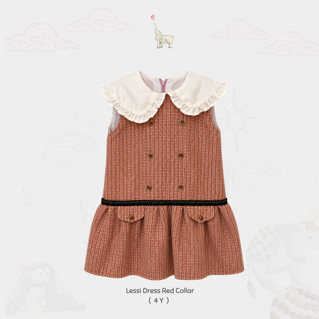 Lessi Dress Red Collar 4 Y