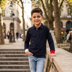 Moncler Enfant logo-patch long-sleeved Polo Shirt | 12Y