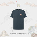 Dior X Kaws Embroidered Black T-Shirt L