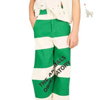 The Animals Observatory Kids Striped Logo Cotton Trousers