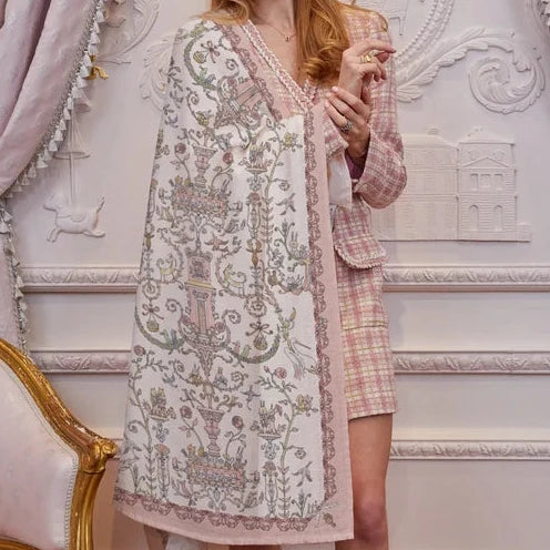 Atelier Choux Carré Swaddle - Toile de Jouy Pink 100x100cm | Babybrandedshop