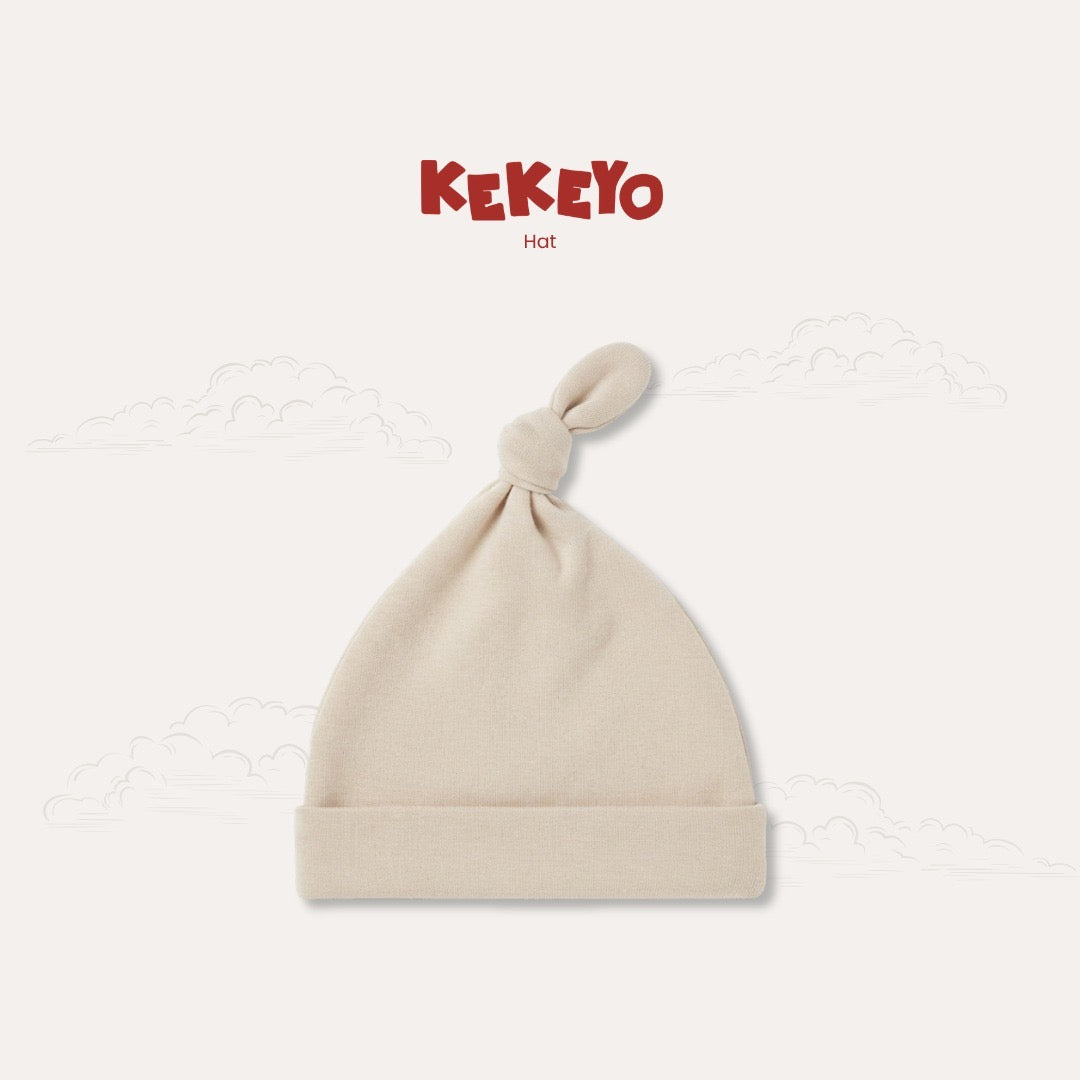 Kekeyo 2-in-1 Baby Set (Hat & Bibs) 0-3M Newborn | Cream Series
