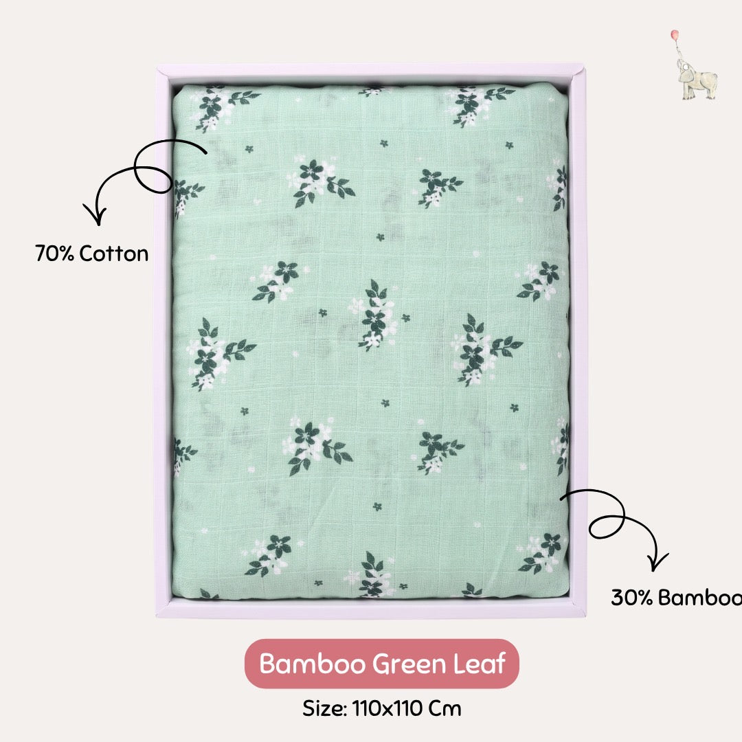 KEKEYO Swaddle Bamboo Green Leaf