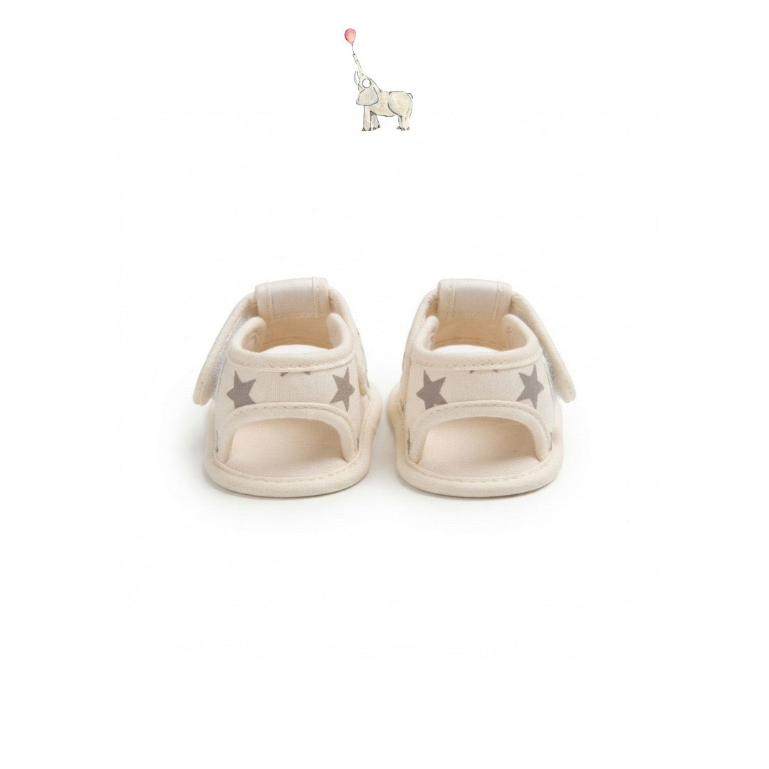 Mammyeve Baby Sandals Shoes 1Y | Cream Star Pattern