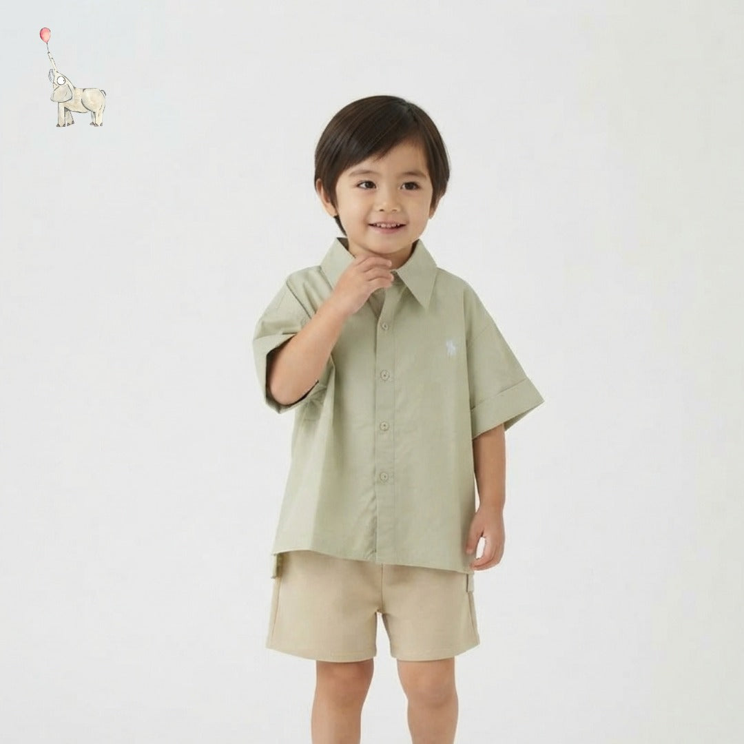 Kekeyo Short Sleeve Shirt 8Y | Sage Green