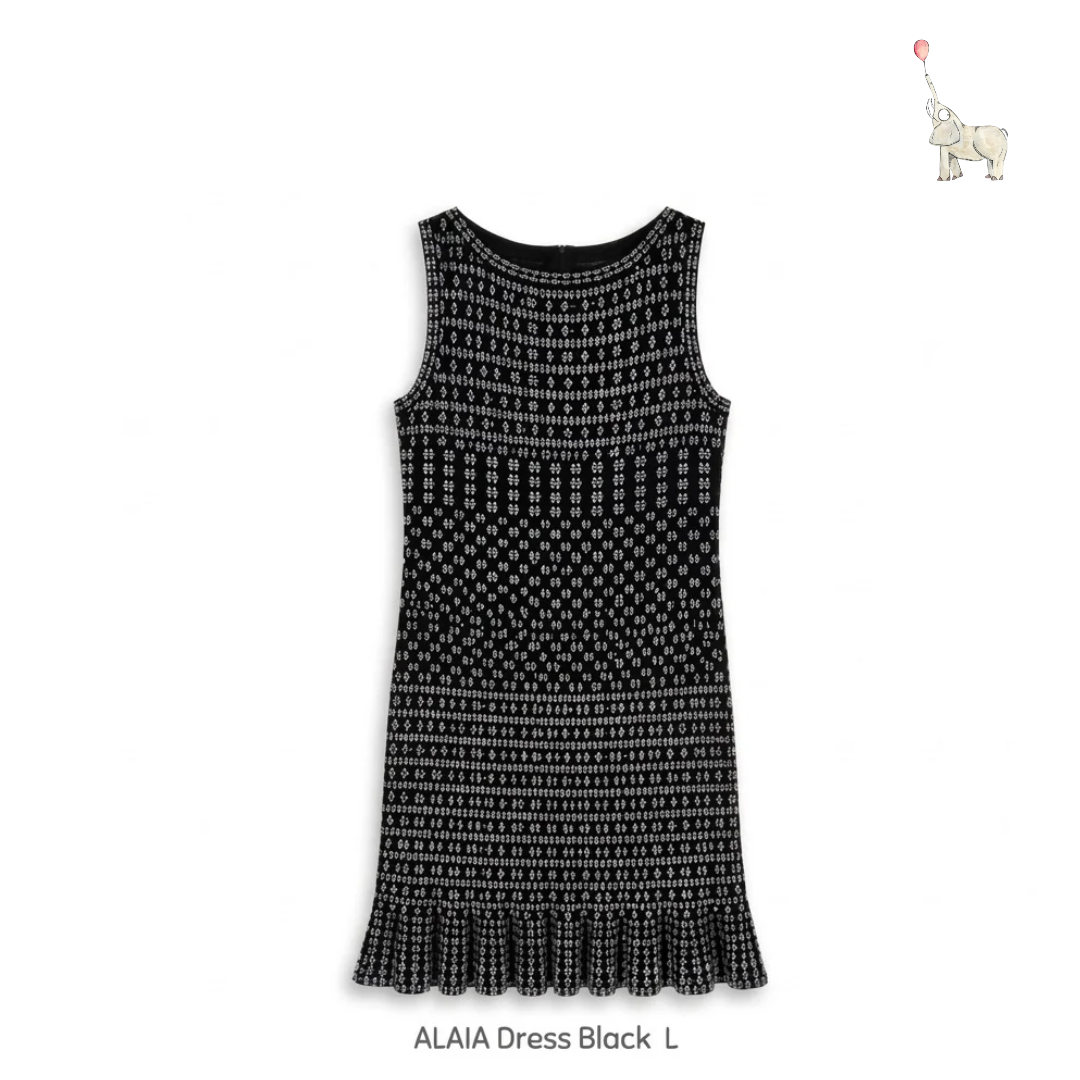 ALAÏA Midi Dress Black Size L