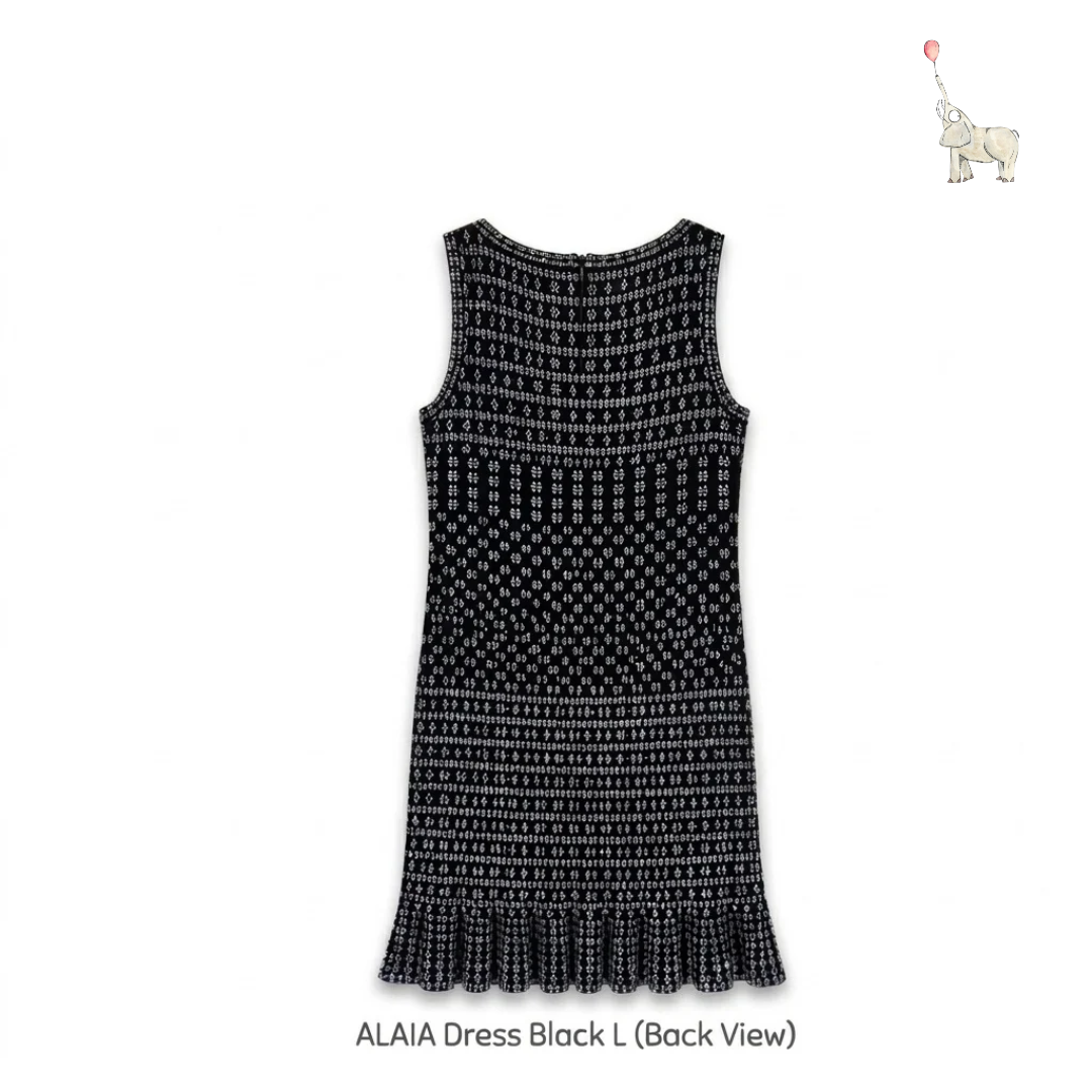 ALAÏA Midi Dress Black Size L