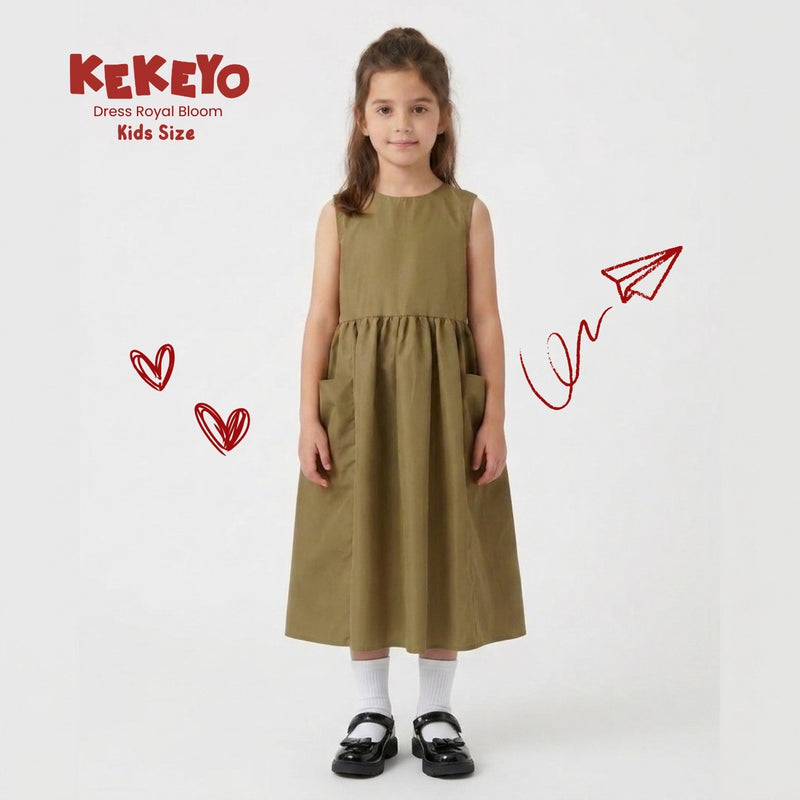 Kekeyo Dress Royal Bloom Coffe | 8Y 10Y 12Y S M L