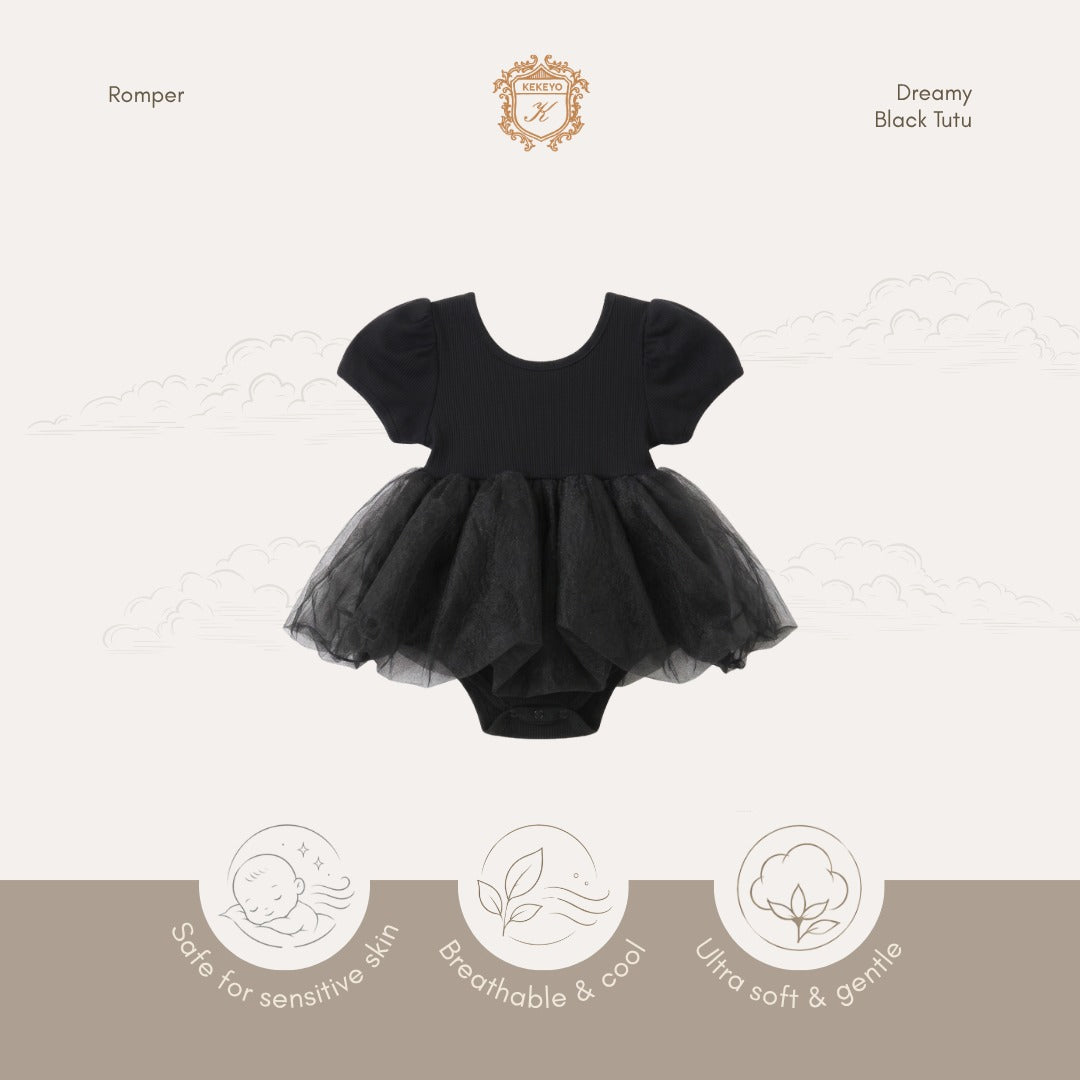 Kekeyo Dreamy Romper Black Tutu | 3M 6M 12M 24M