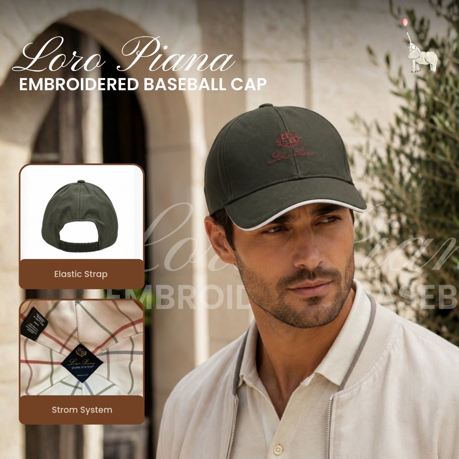 Loro Piana Embriodered Baseball Cap Green