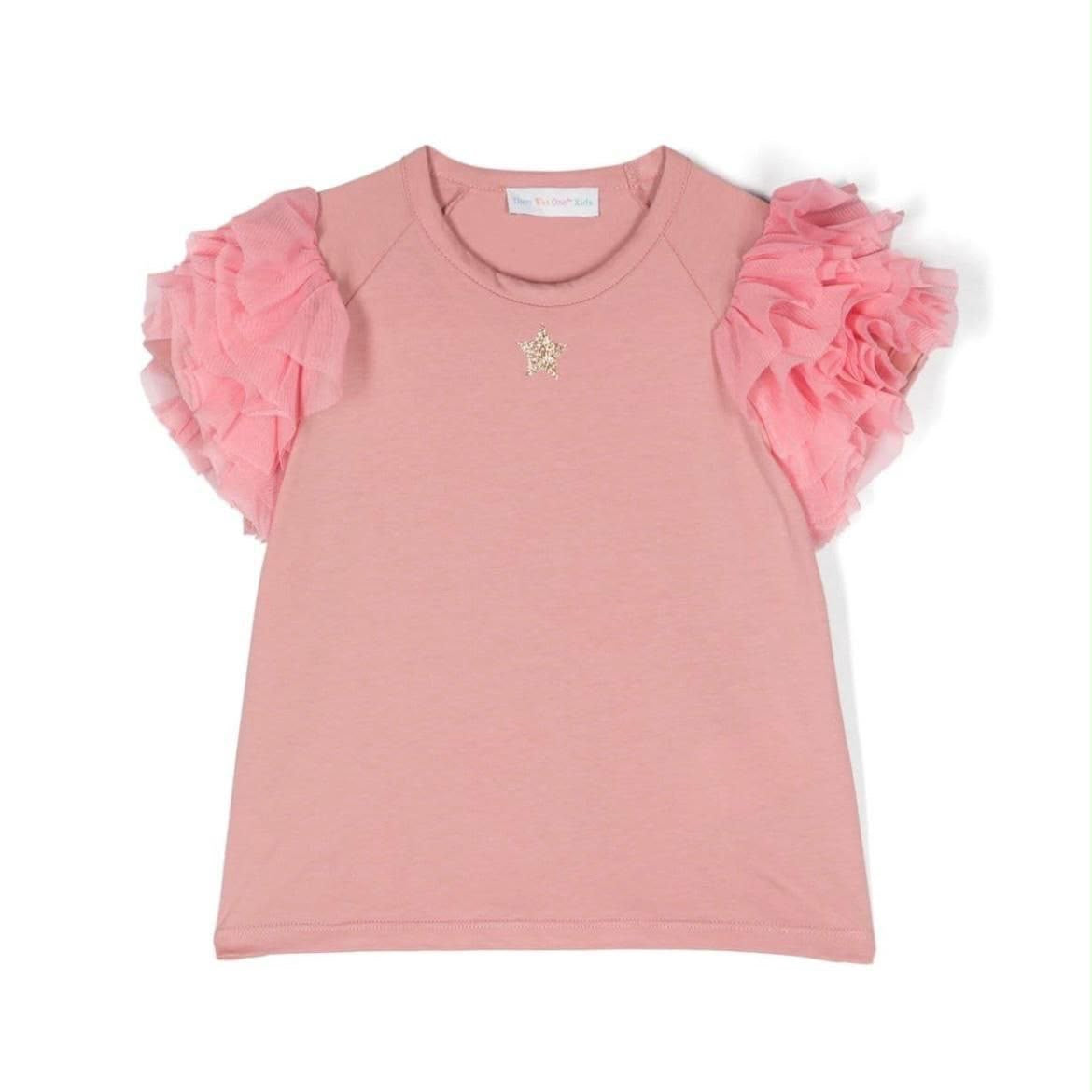 There Was One Kids Top Ruffle Pink |4Y
