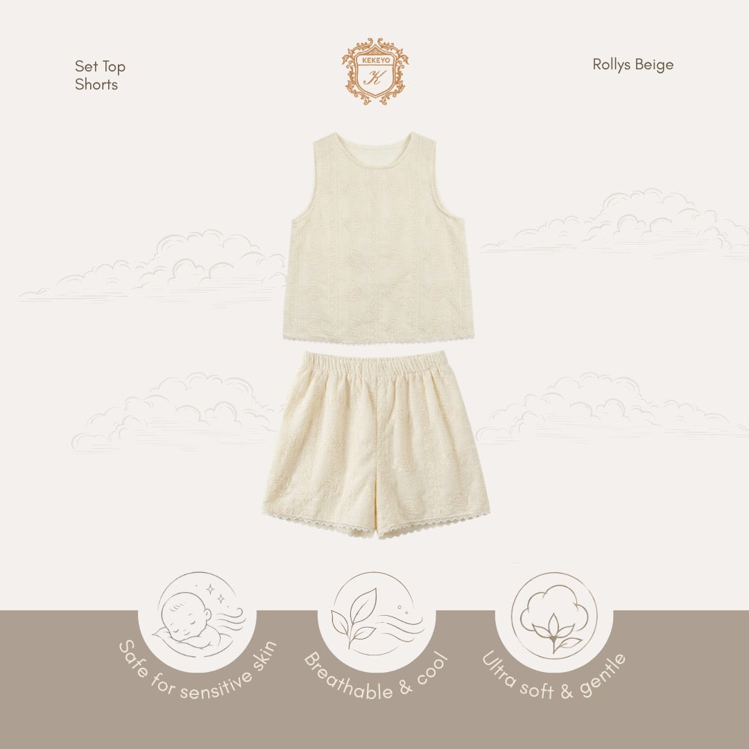 Kekeyo Set Top & Short Rollys Beige | 1-2Y 6Y 11-12Y