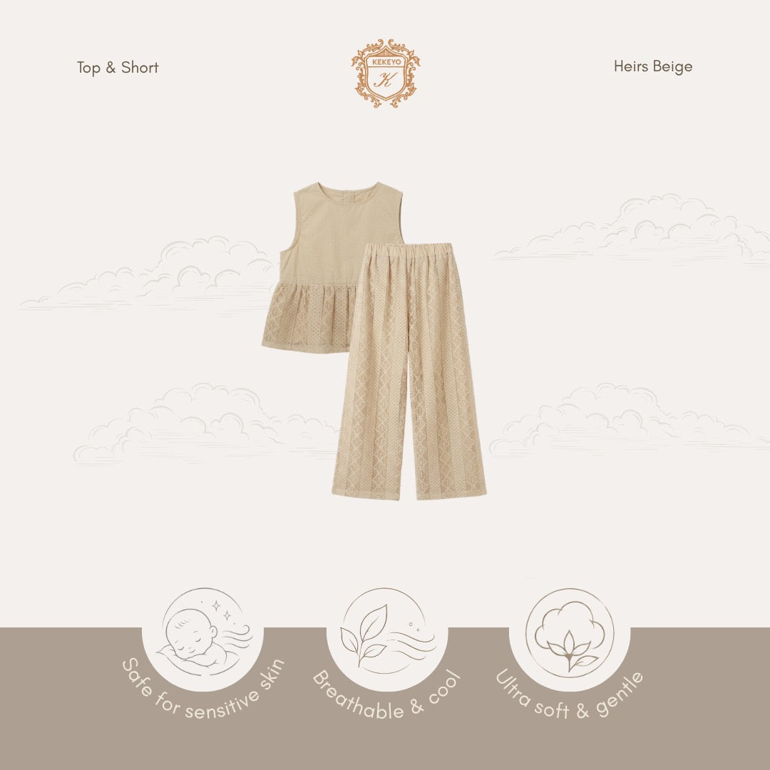 Kekeyo Top & Short Heirs Beige | 7-8Y 9-10Y 11-12Y 13-14Y