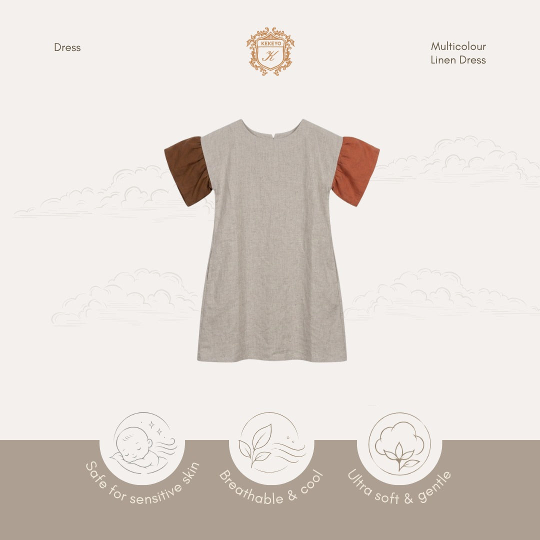 Kekeyo Multicolour Linen Dress | 2Y