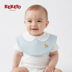 Kekeyo Baby Bibs - Blue Striped Rocking Horse Motif