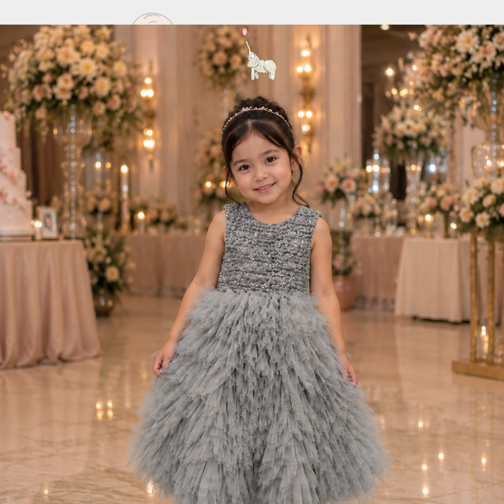Kekeyo Fluffy Grey Dress