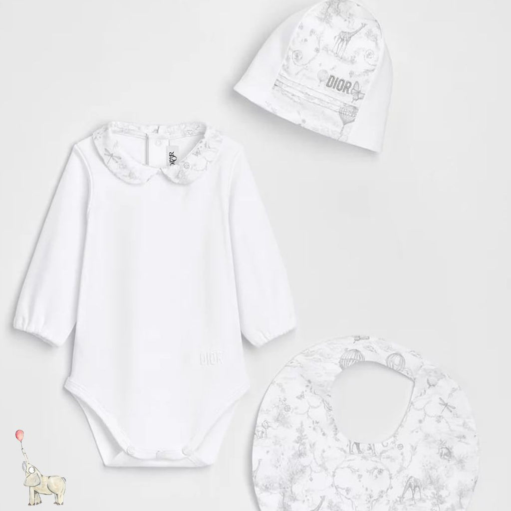 Dior Newborn Gift set Gray Toile de Jouy