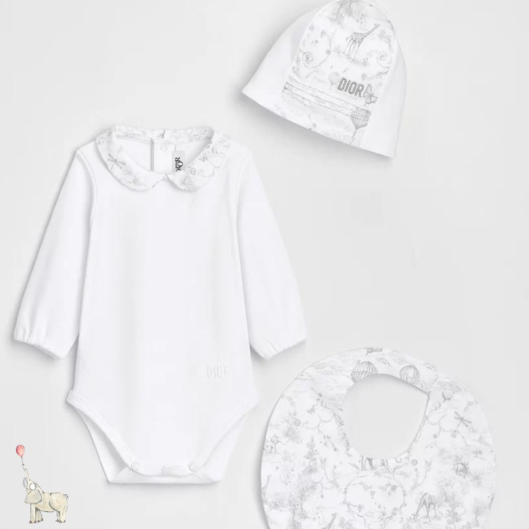 Dior Newborn Gift set Gray Toile de Jouy