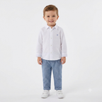 Abel & Lula White Blue Linen