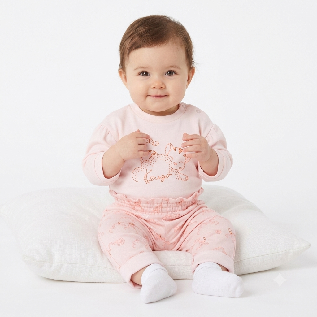Kenzo Set Top Pants Baby Pink ( 6m )