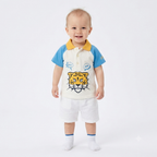 Kenzo Tiger Wahoo Logo Polo Shirt in Blue and White