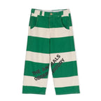 The Animals Observatory Kids Striped Logo Cotton Trousers