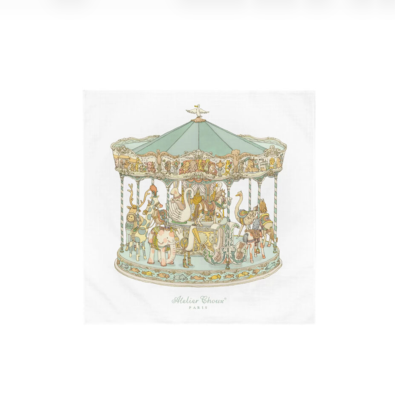 Atelier Choux - Carousel Green – Carré Swaddle