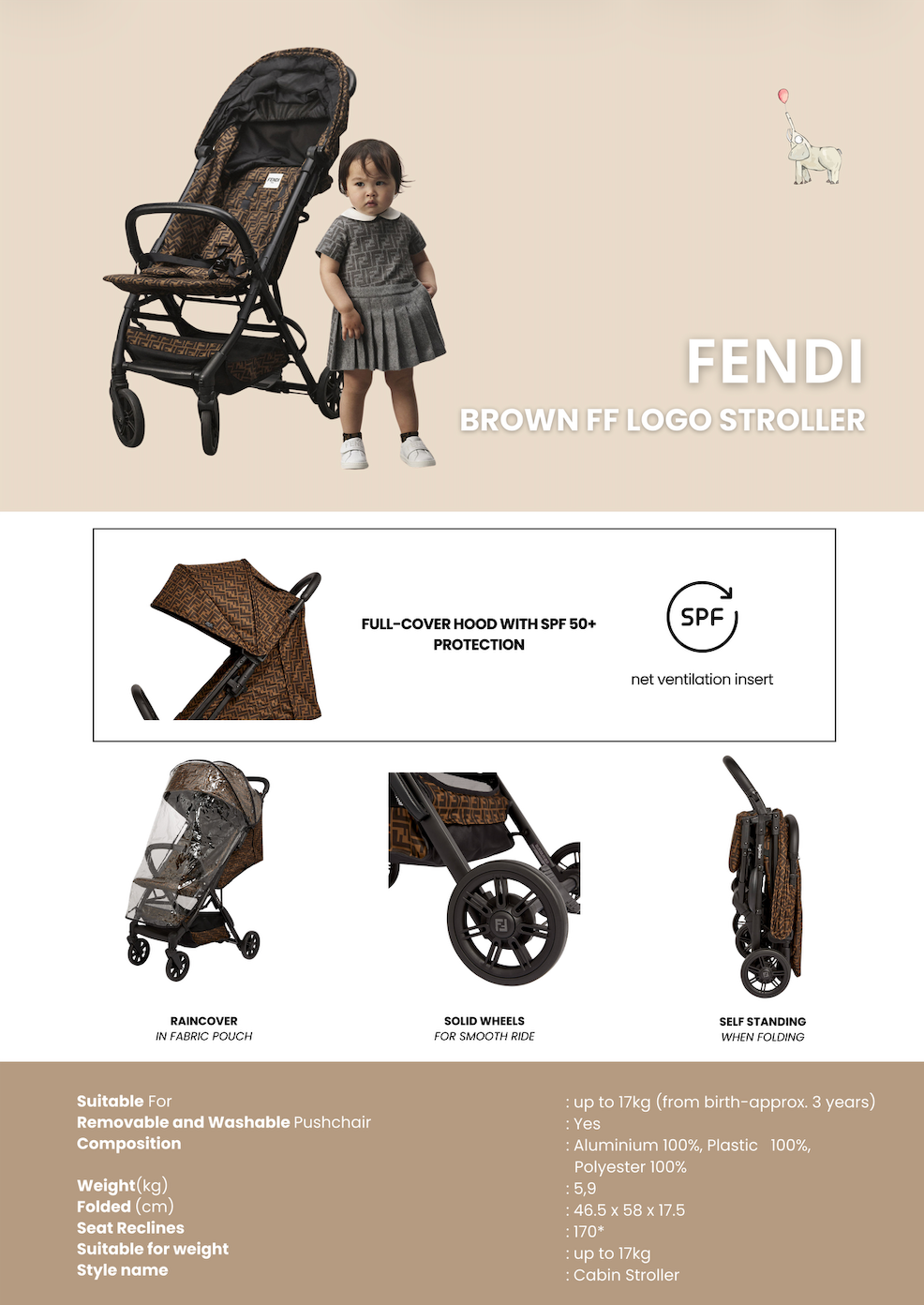 Fendi Kids Baby Newborn Stroller