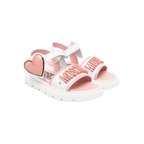Moschino Kids Logo-Appliqué Leather Sandals